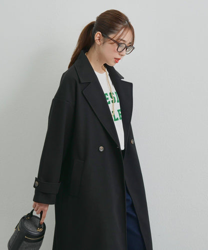 優雅成熟風格雙排扣長款大衣