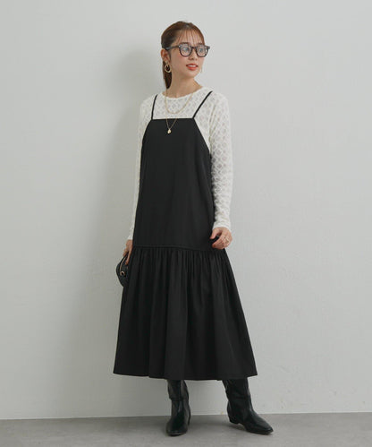 前後兩穿抽繩吊帶連衣裙