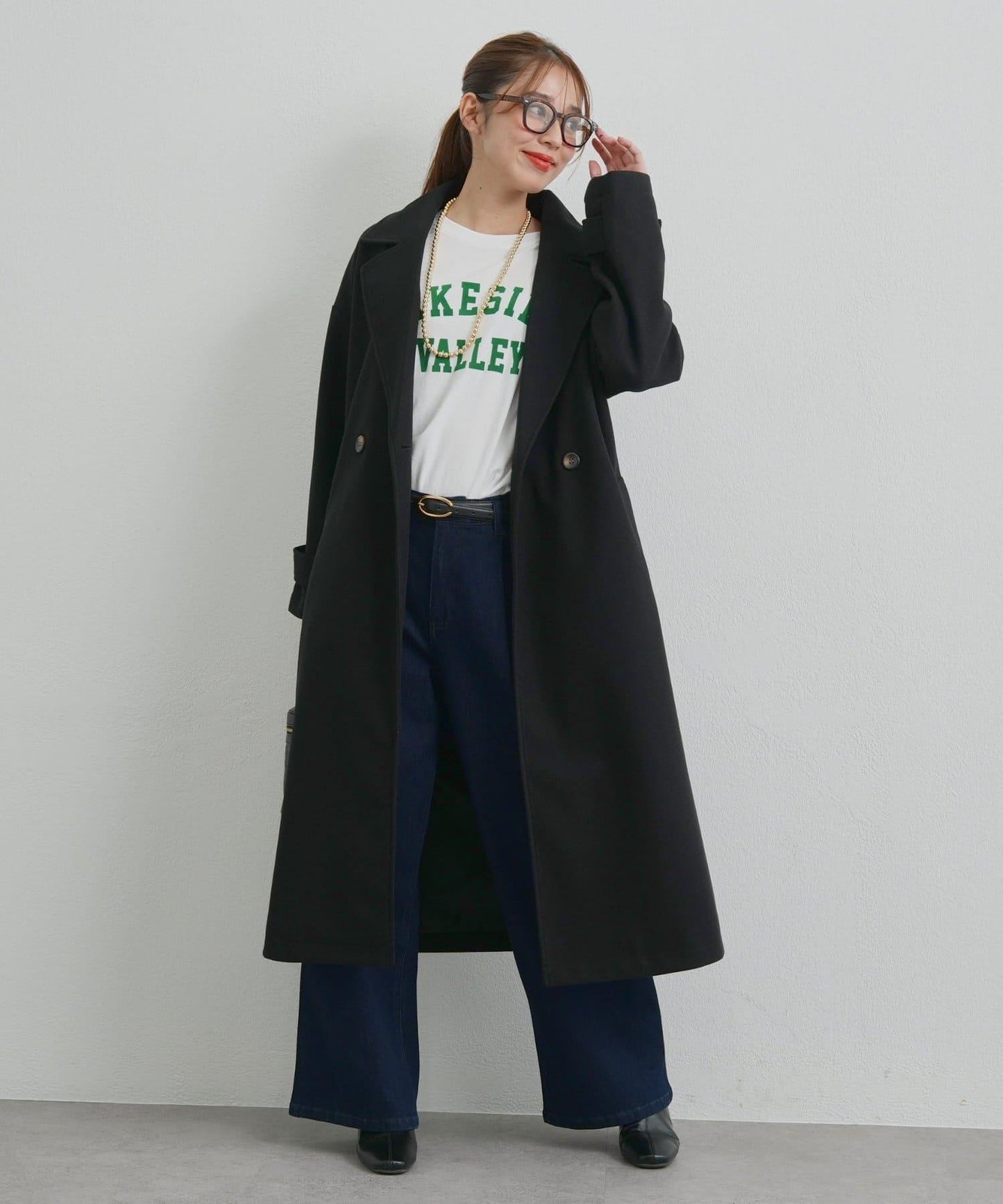 優雅成熟風格雙排扣長款大衣