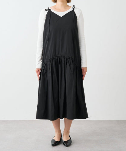 前後兩穿抽繩吊帶連衣裙