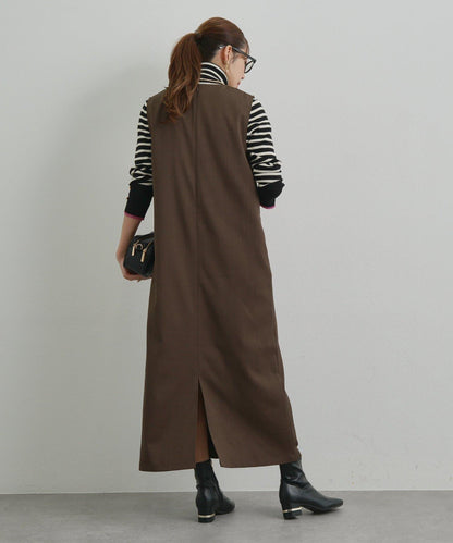 深V領長款連衣裙