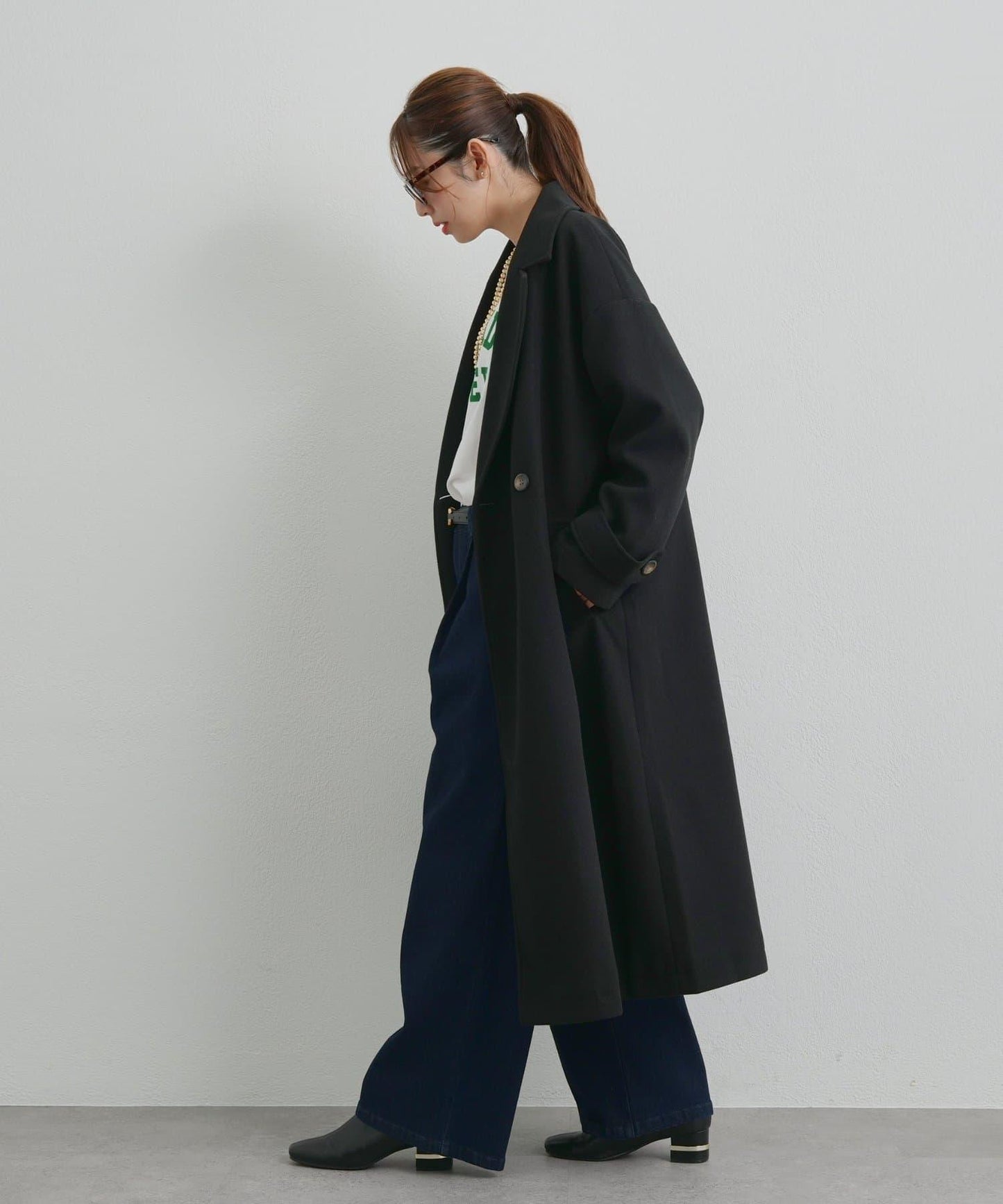 優雅成熟風格雙排扣長款大衣