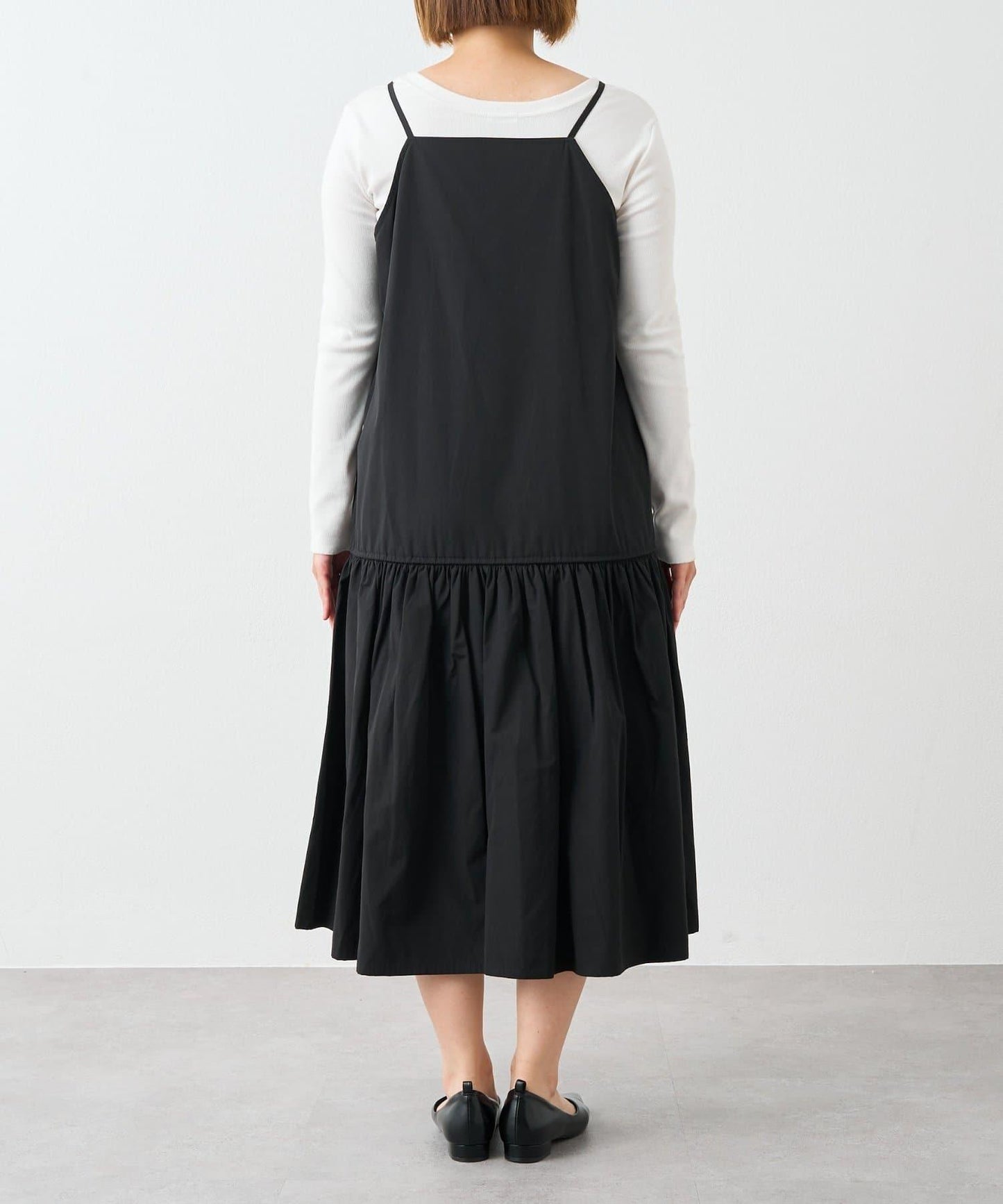 前後兩穿抽繩吊帶連衣裙