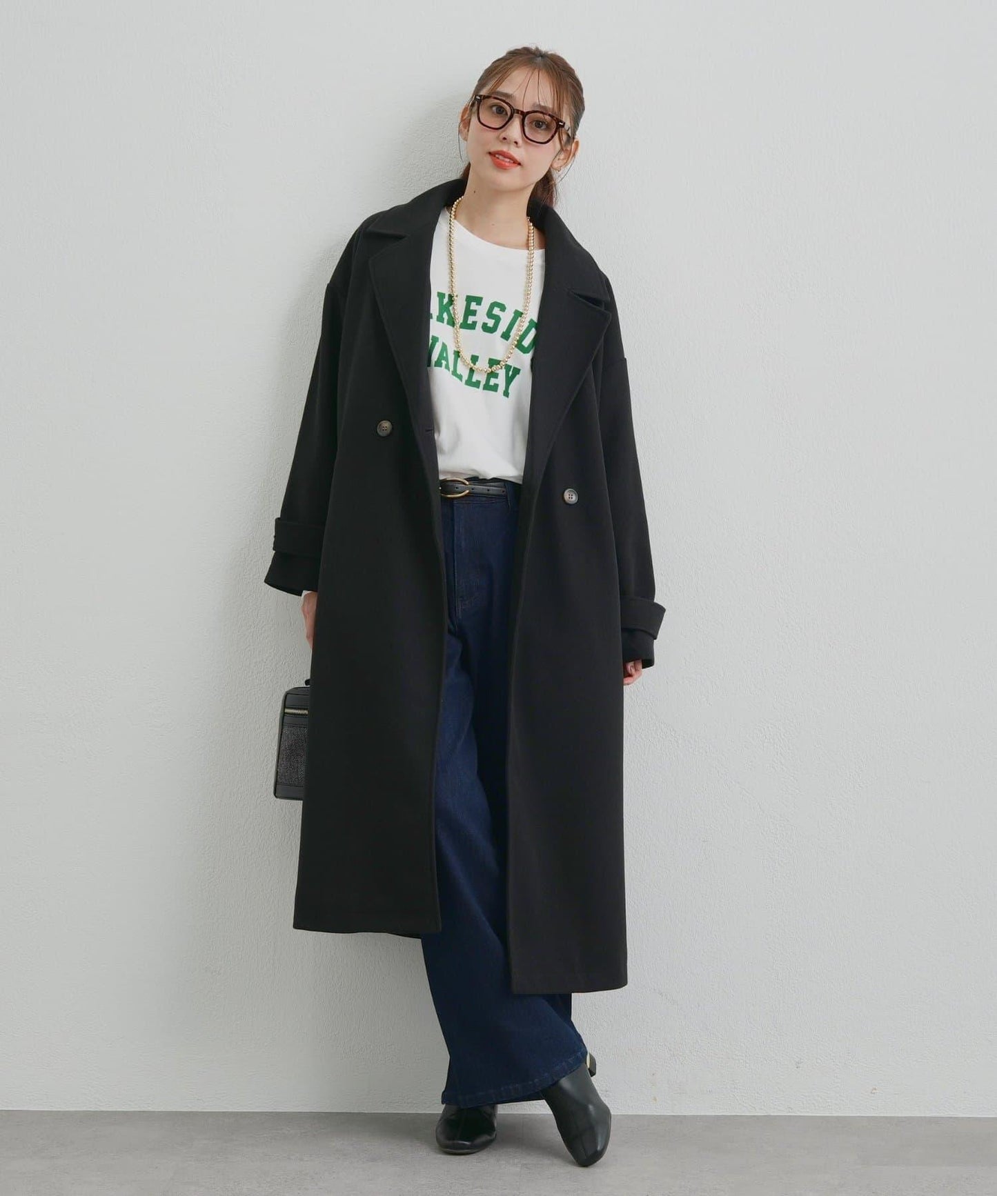 優雅成熟風格雙排扣長款大衣