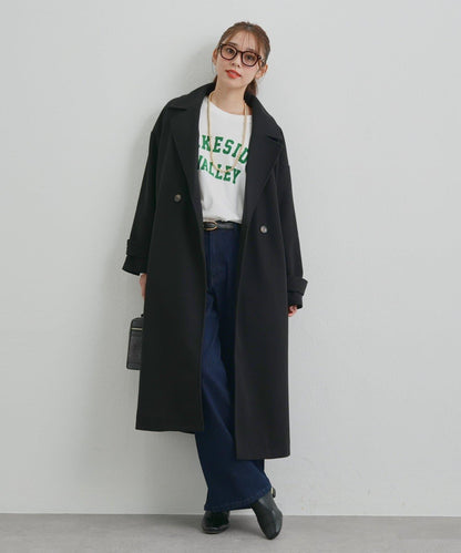 優雅成熟風格雙排扣長款大衣