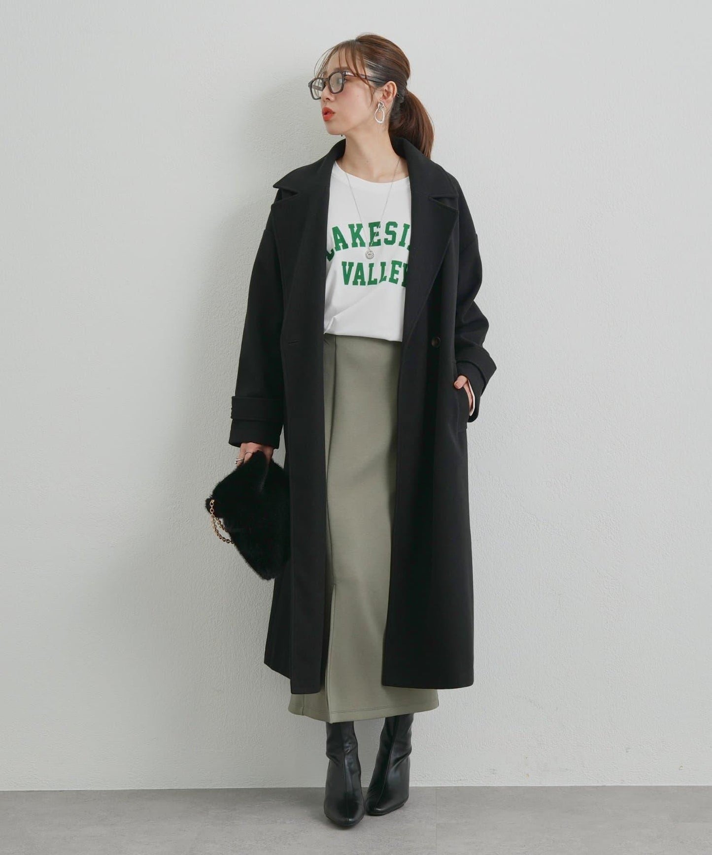 優雅成熟風格雙排扣長款大衣