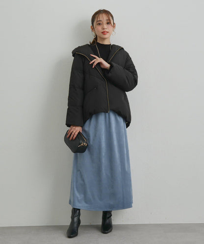 袖部毛絨拼接不規則羅紋針織衫