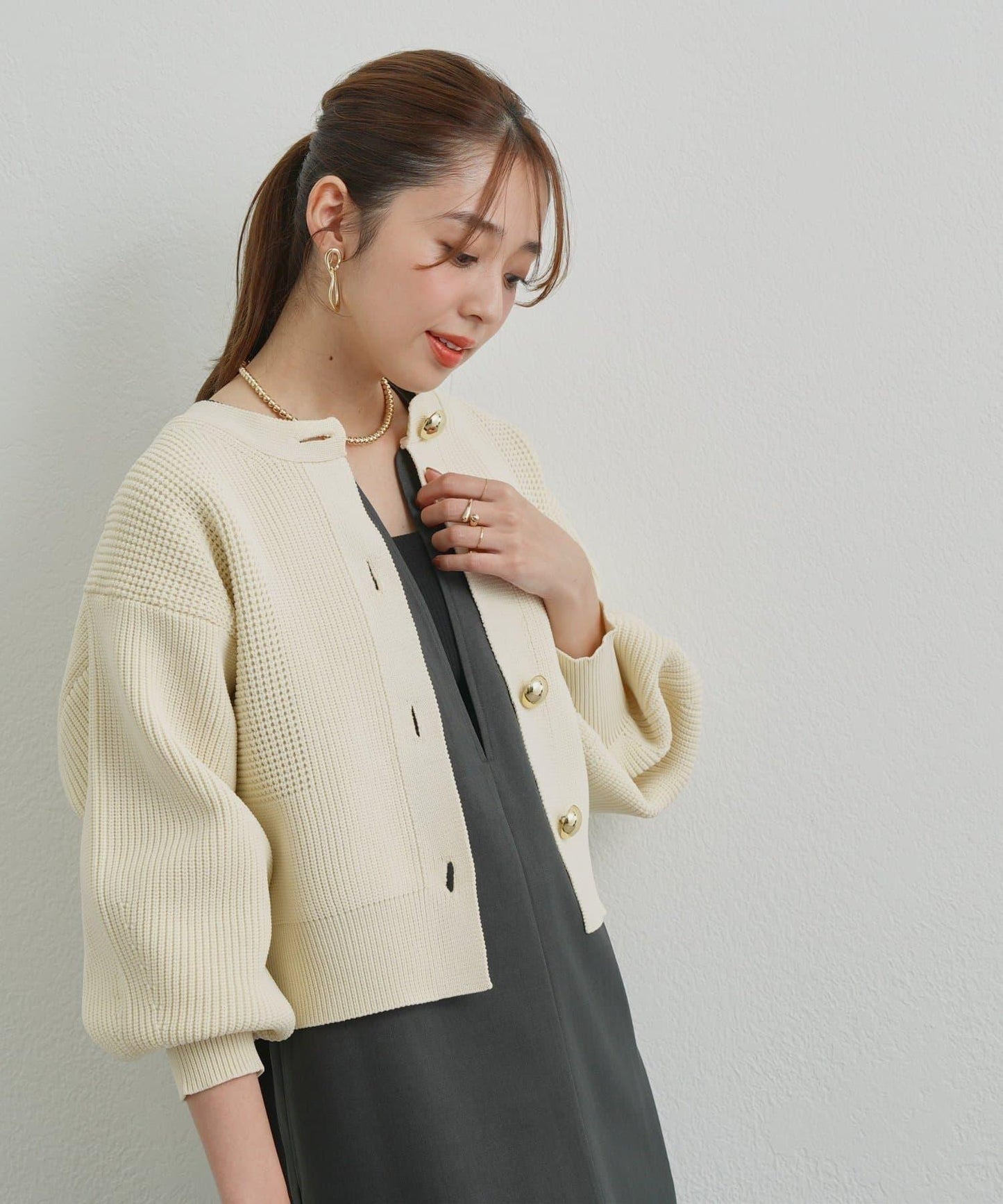 深V領長款連衣裙