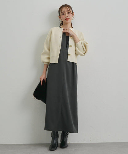 深V領長款連衣裙