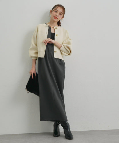 深V領長款連衣裙