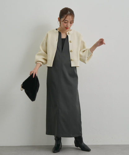 深V領長款連衣裙