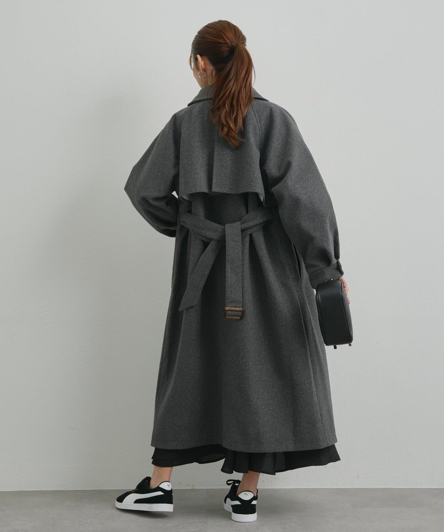 《大人のこなれ感》拼色單排扣長款大衣