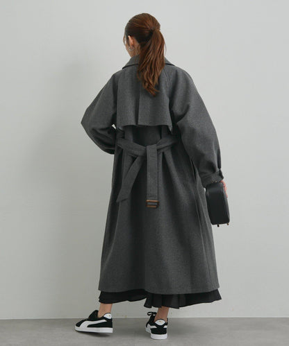 《大人のこなれ感》拼色單排扣長款大衣
