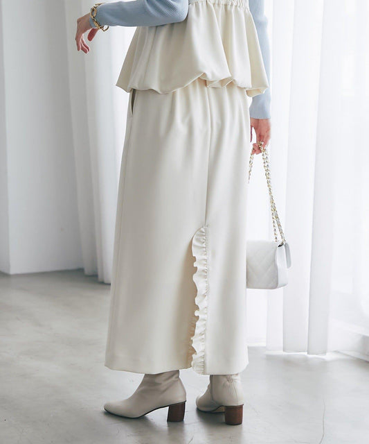 雙層斜紋窄版長裙