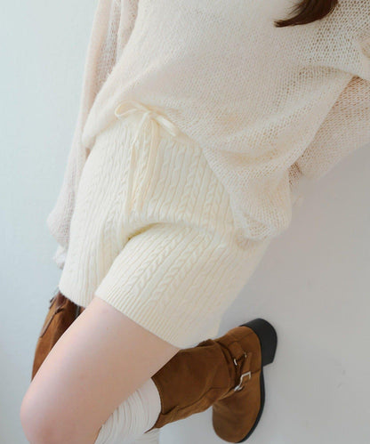 麻花編織針織短褲