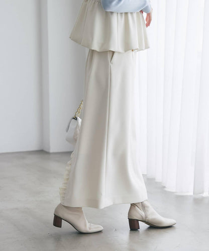 雙層斜紋窄版長裙