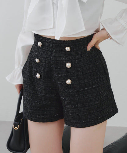 【套裝可搭配】金色紐扣粗花呢短褲