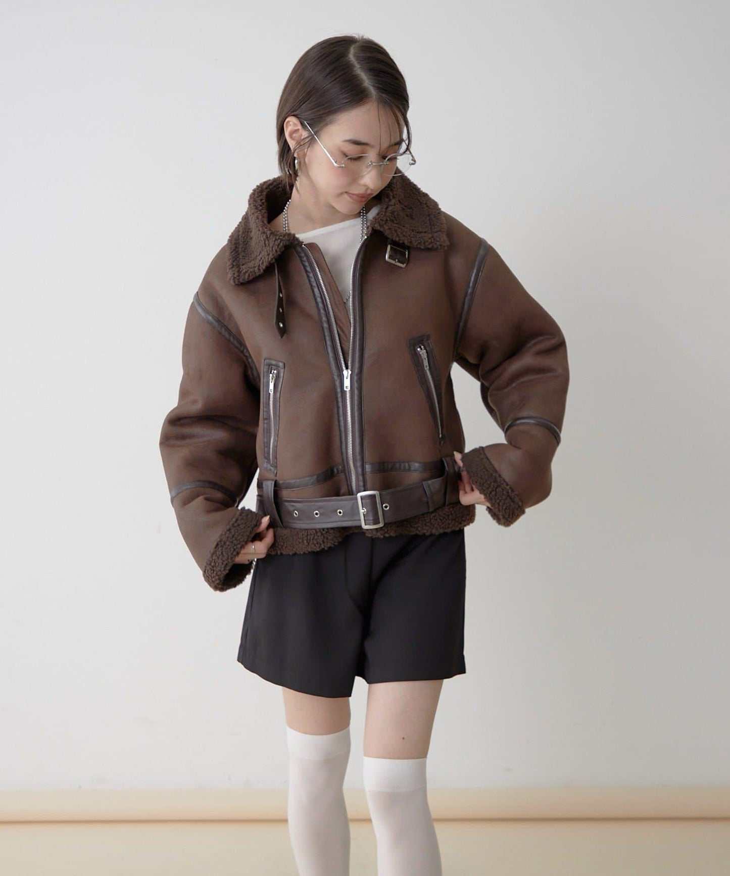 【nane】羊毛飛行夾克