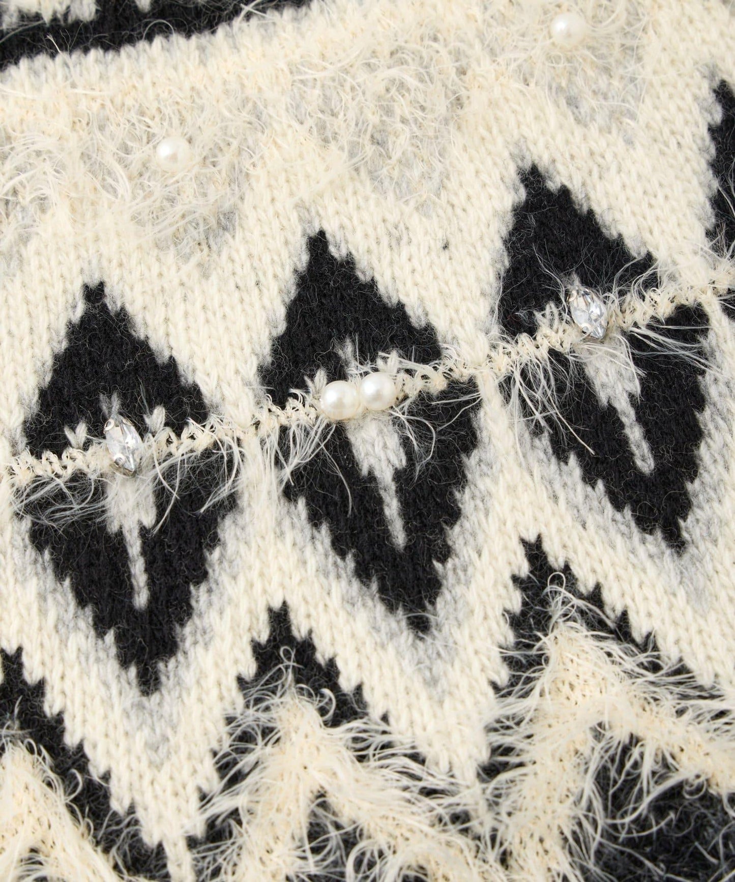 費爾島一字肩針織連衣裙