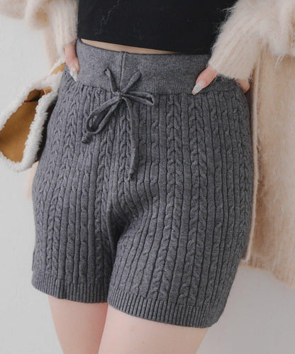 麻花編織針織短褲