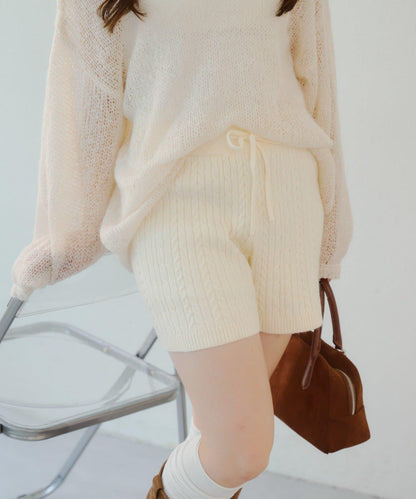 麻花編織針織短褲