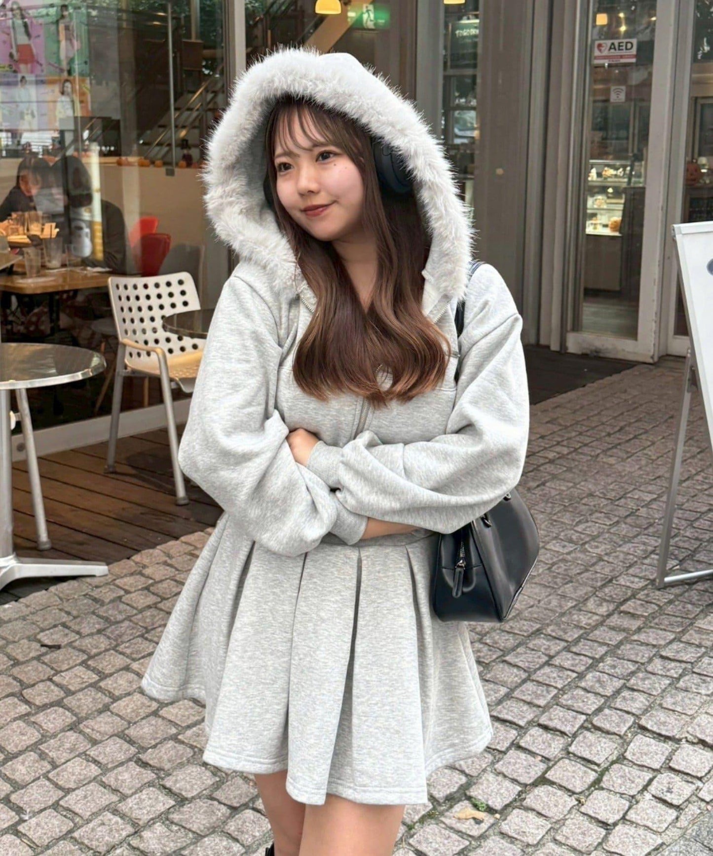 【上下套裝】毛絨連帽衫套裝