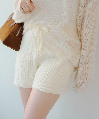 麻花編織針織短褲