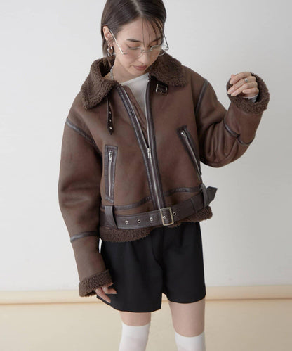 【nane】羊毛飛行夾克