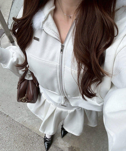 【上下套裝】毛絨連帽衫套裝