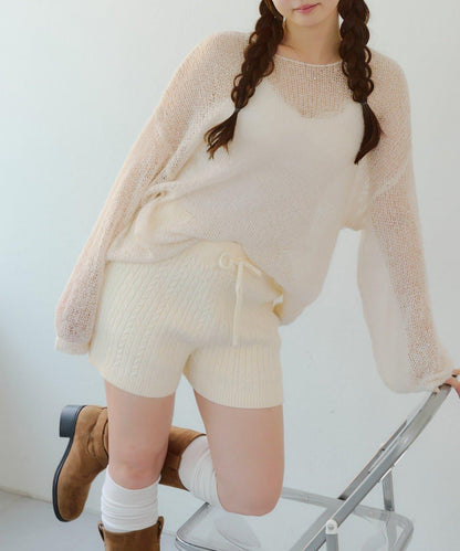 麻花編織針織短褲