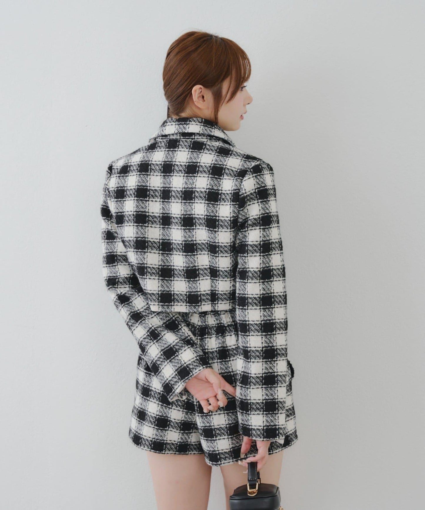 【套裝可搭配】金色紐扣粗花呢短褲