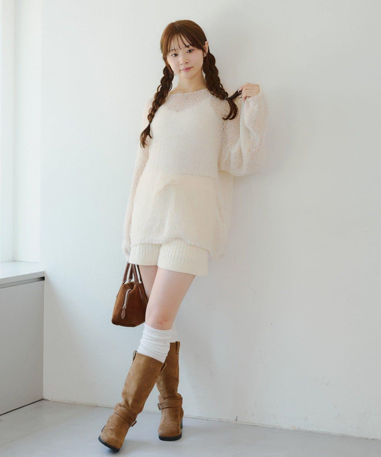 麻花編織針織短褲