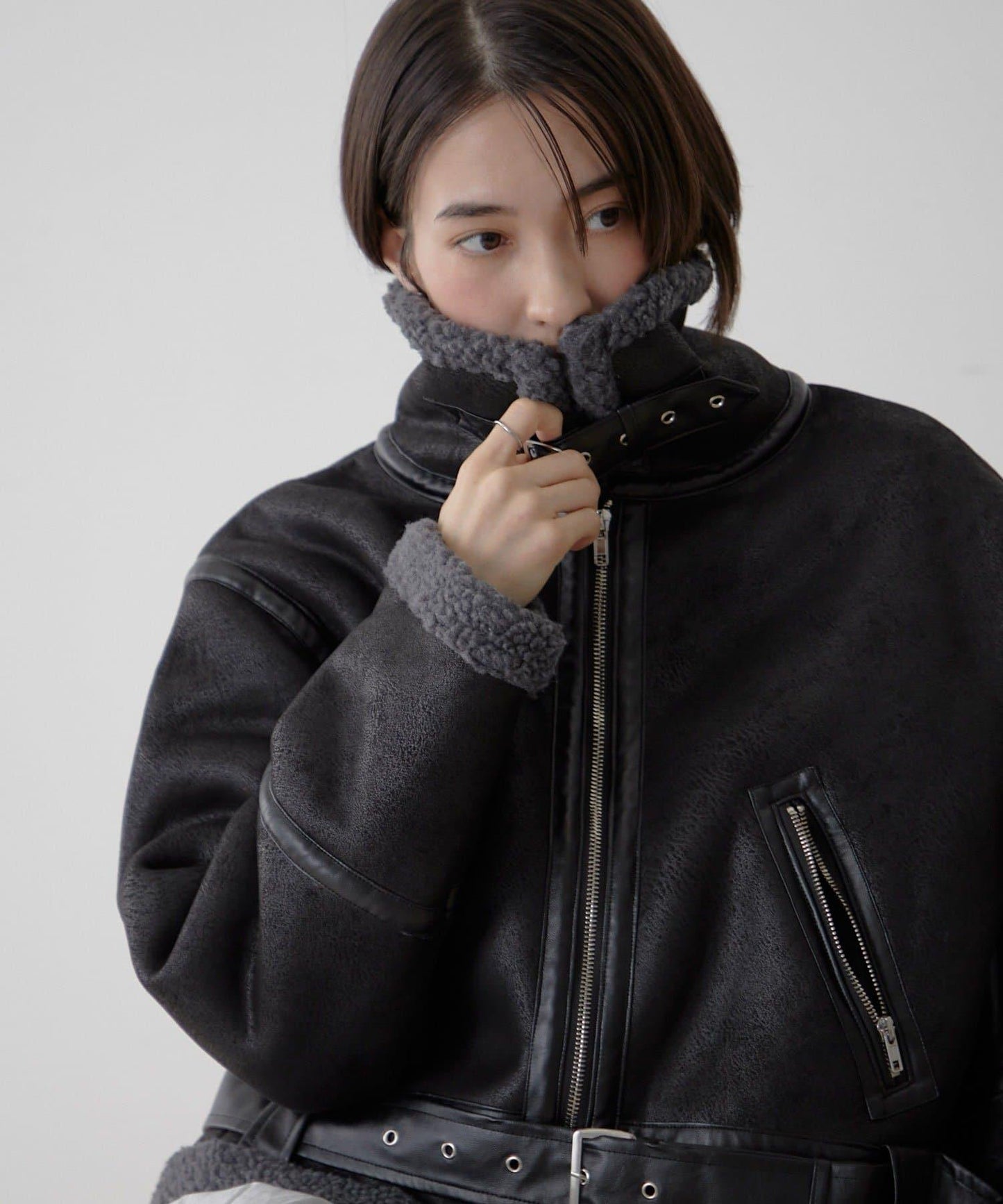 【nane】羊毛飛行夾克