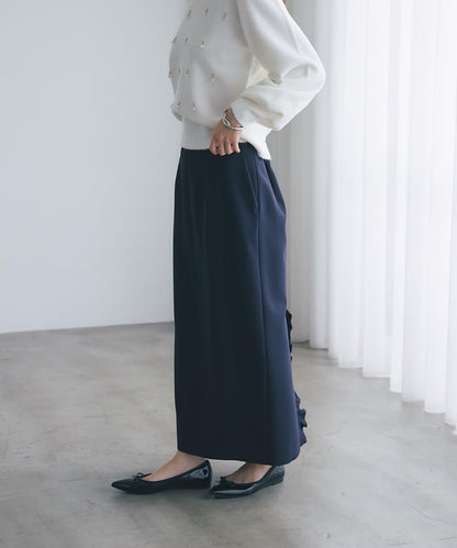 雙層斜紋窄版長裙