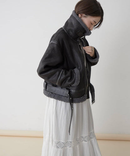 【nane】羊毛飛行夾克