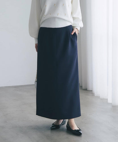 雙層斜紋窄版長裙