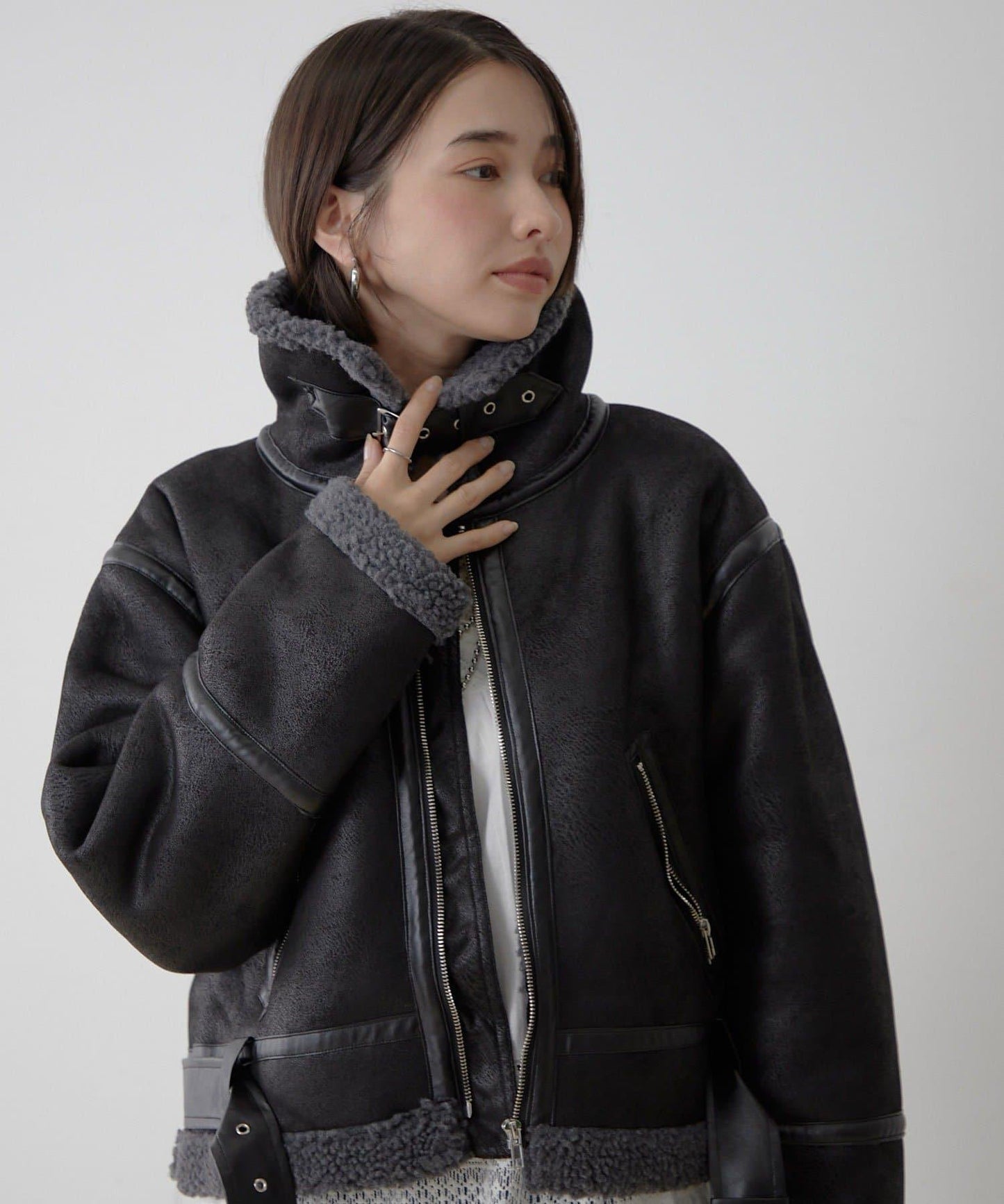 【nane】羊毛飛行夾克