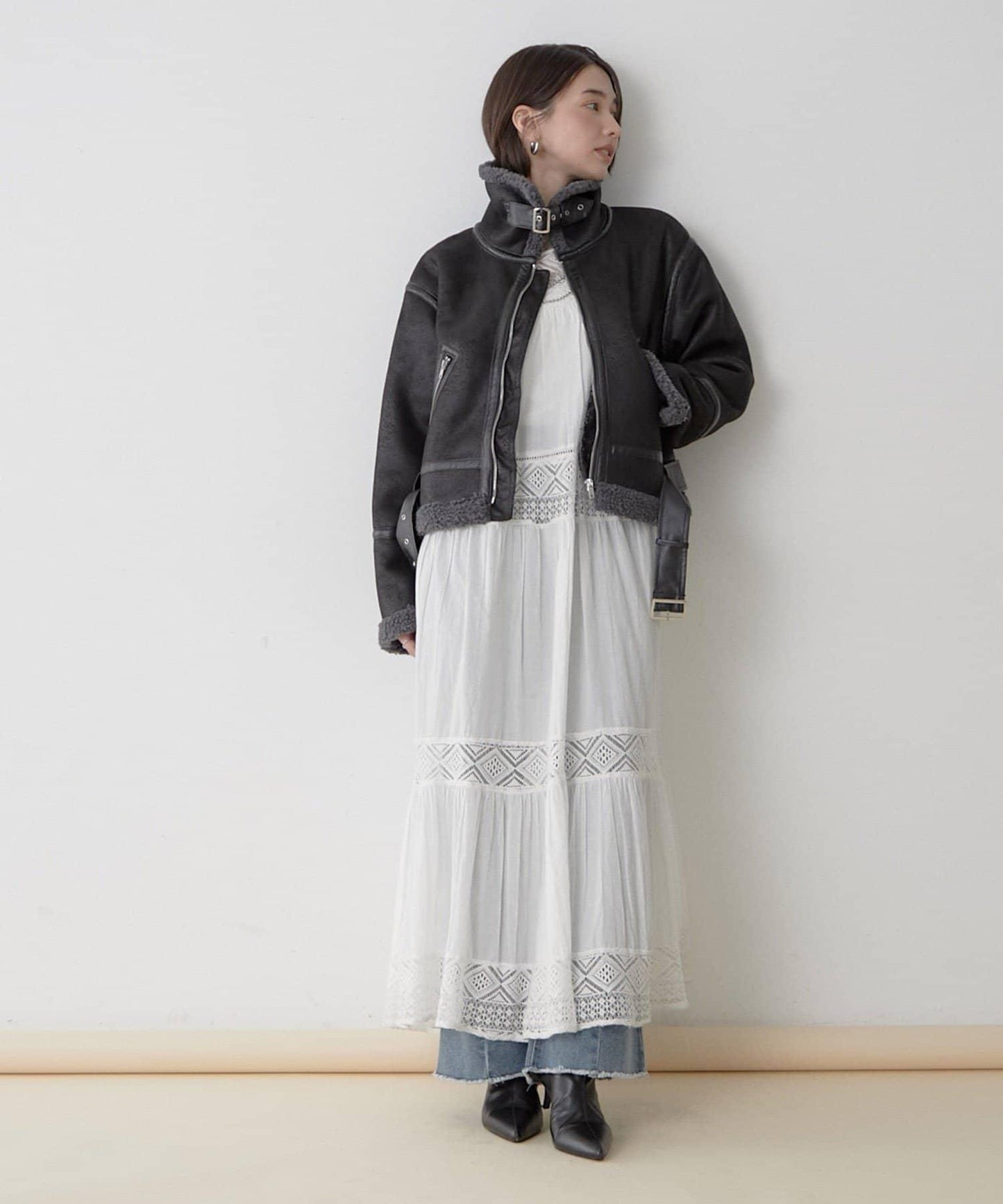 【nane】羊毛飛行夾克