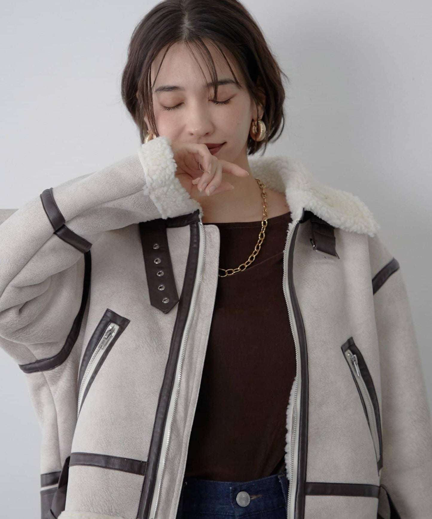 【nane】羊毛飛行夾克