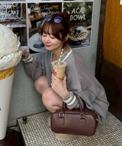 【套裝】拉鍊開衫&針織長褲套裝