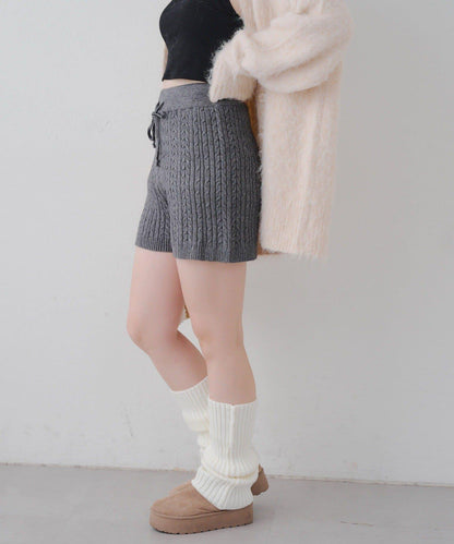 麻花編織針織短褲