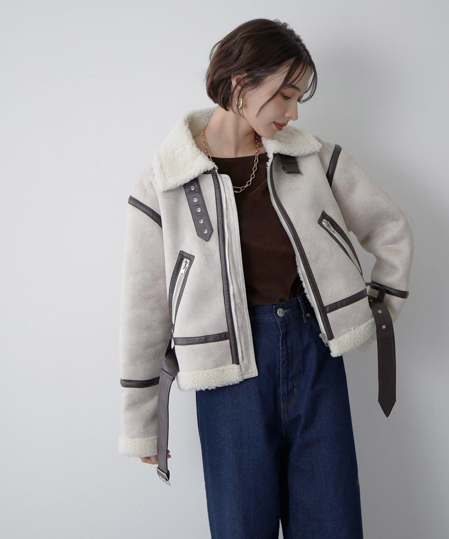 【nane】羊毛飛行夾克