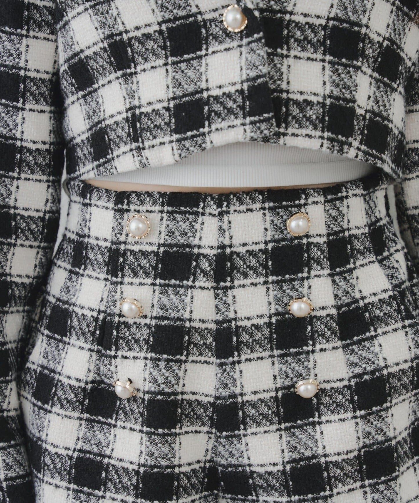 【套裝可搭配】金色紐扣粗花呢短褲