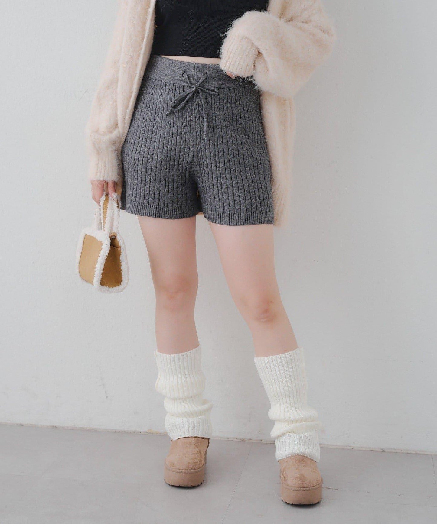 麻花編織針織短褲