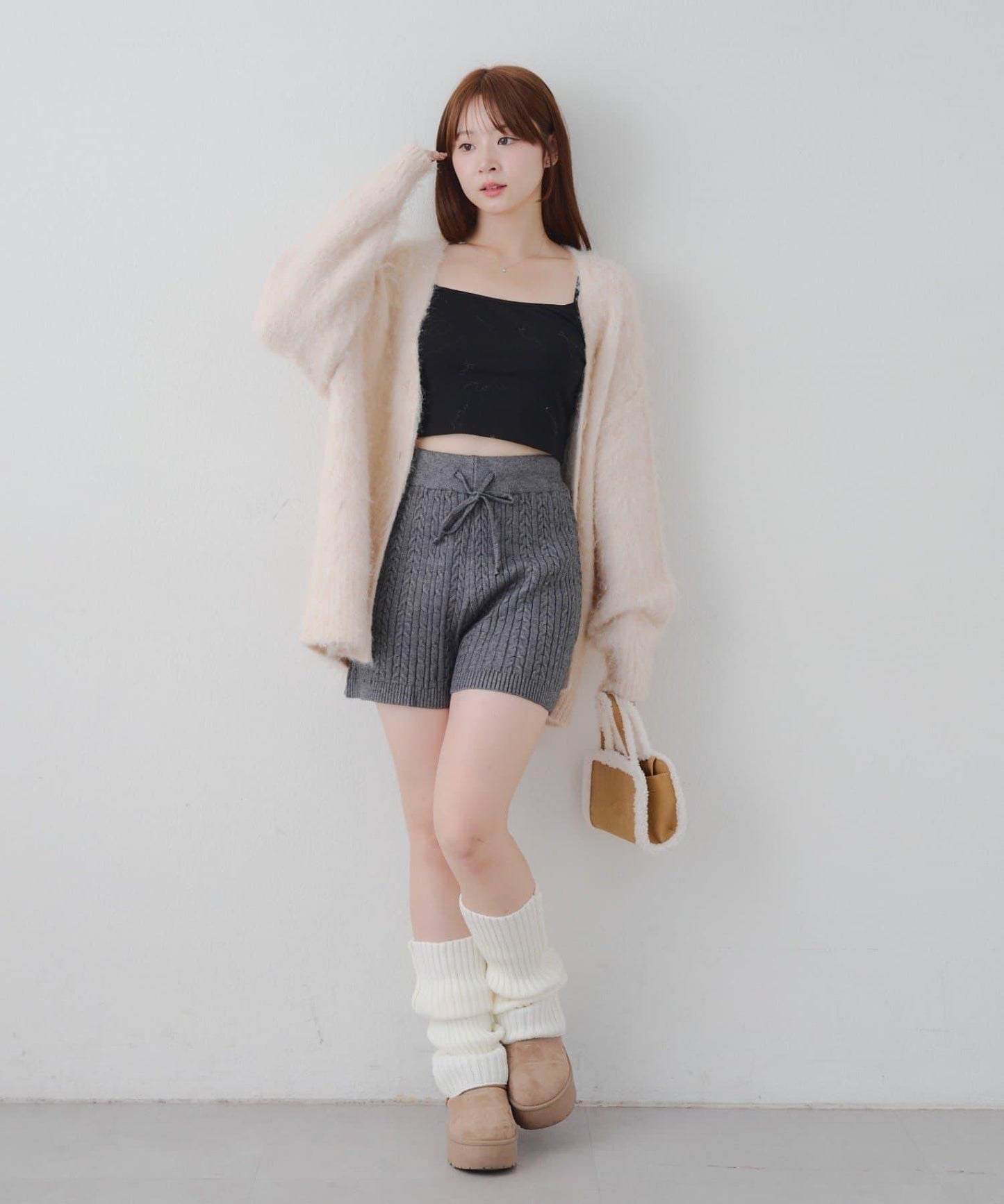 麻花編織針織短褲