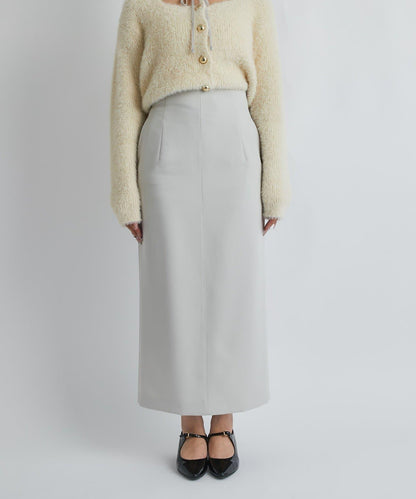 雙層斜紋窄版長裙