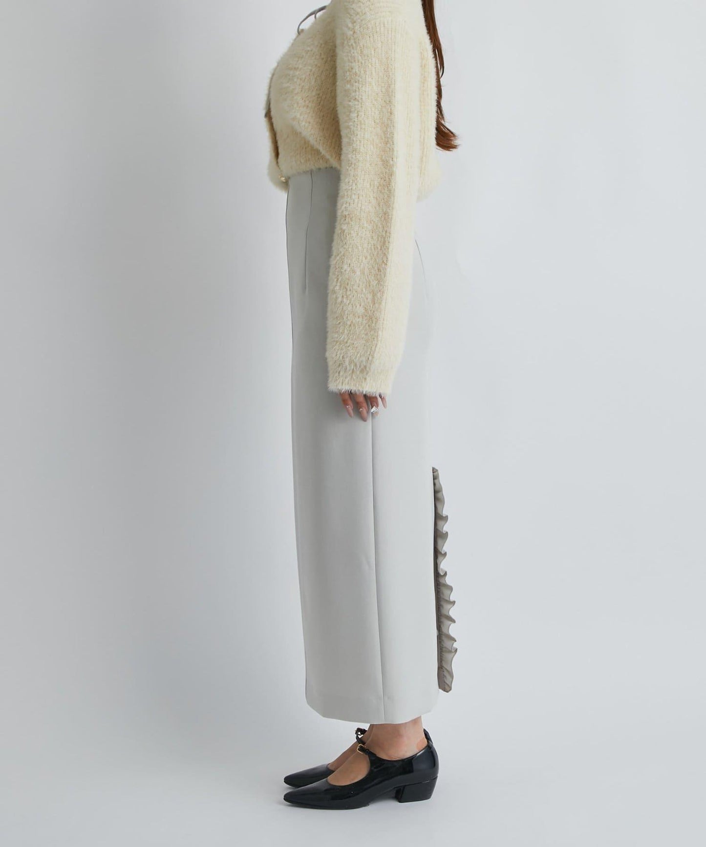 雙層斜紋窄版長裙