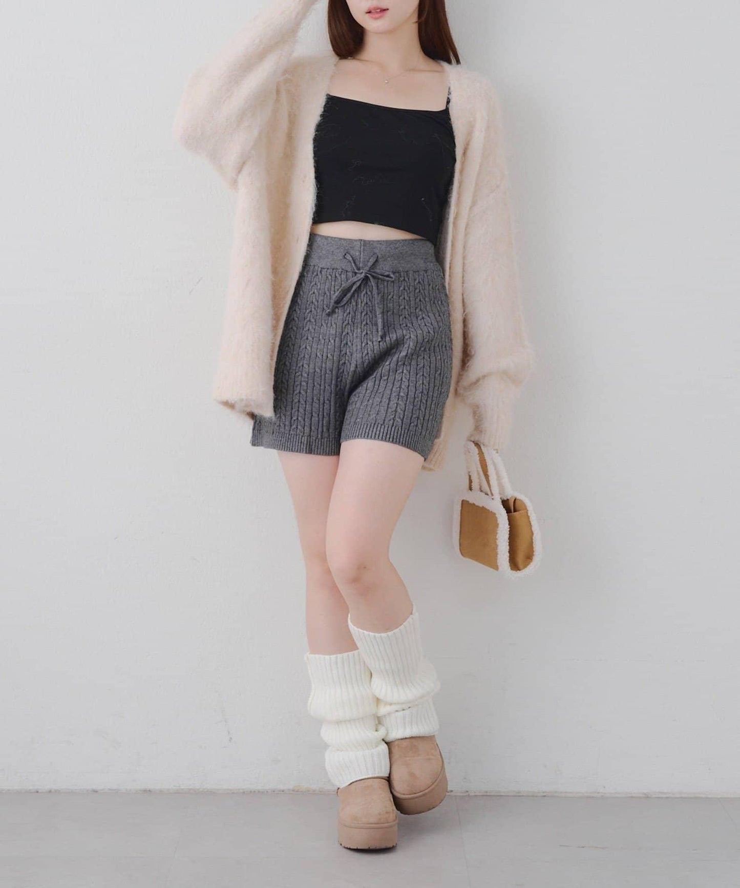 麻花編織針織短褲