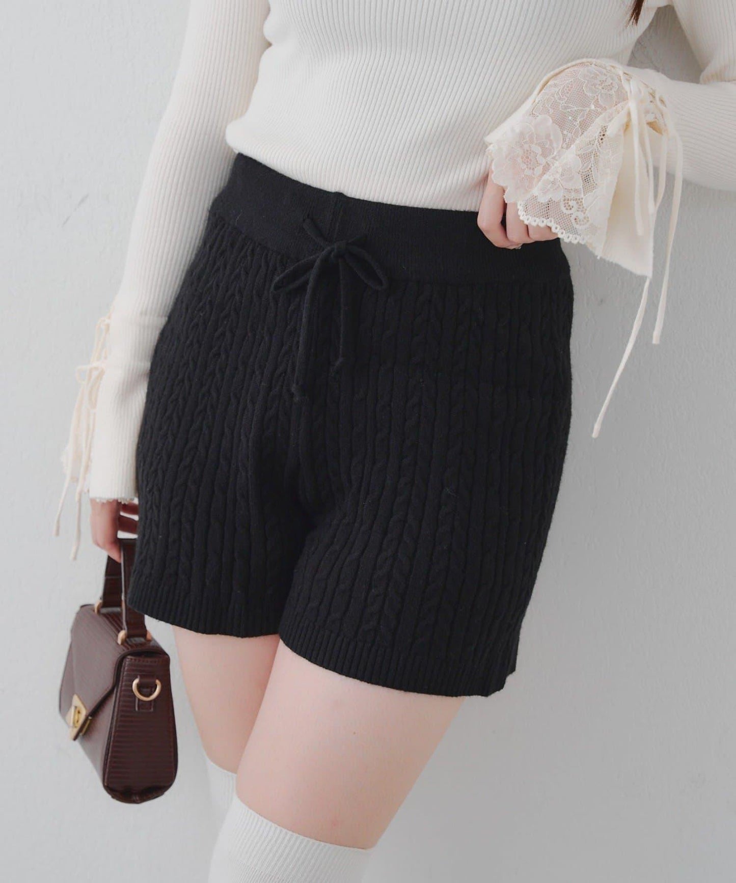 麻花編織針織短褲