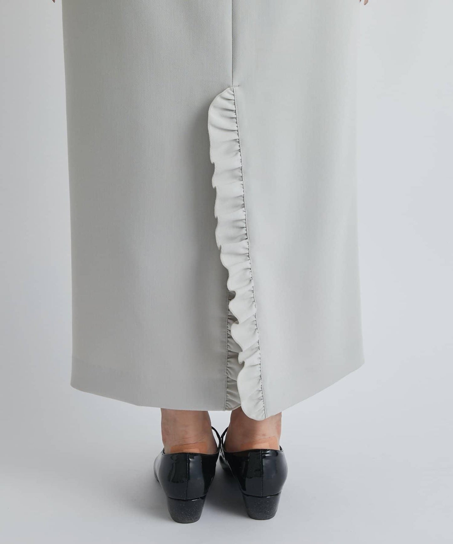 雙層斜紋窄版長裙